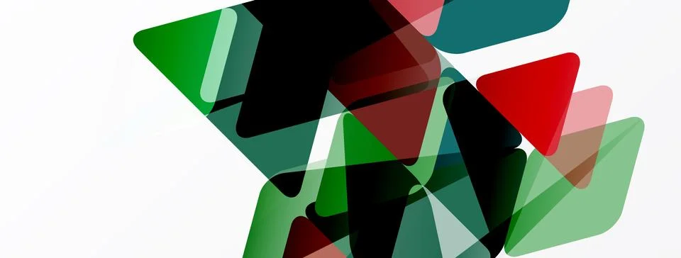 Abstract geometric shapes overlap, creating dynamic composition. Colors inclu Stock Illustration
