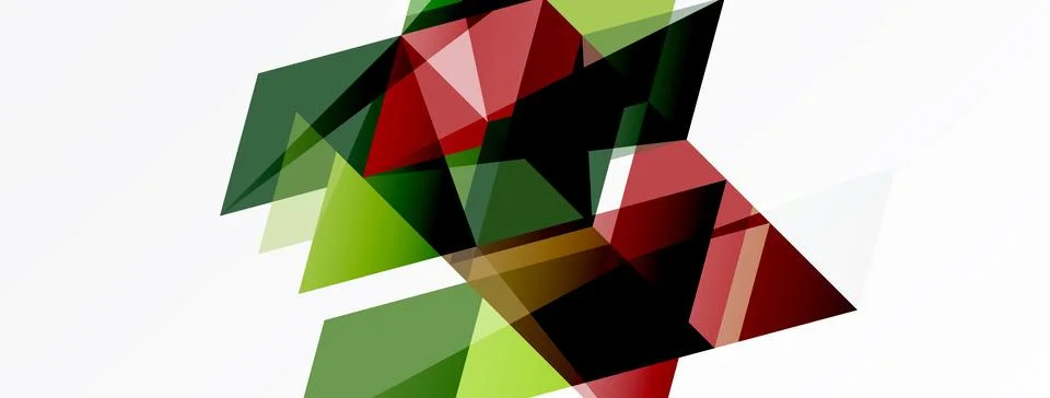 Abstract geometric shapes overlap, creating dynamic composition. Colors inclu 库存插图