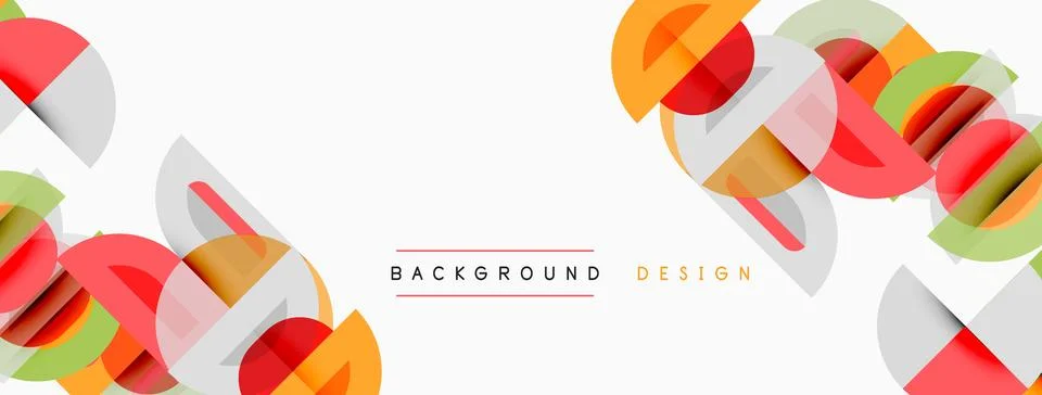Abstract geometric shapes overlap, creating vibrant modern background. Colors Illustrazione stock