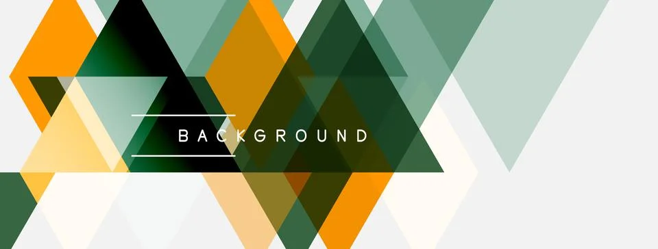 Abstract geometric shapes overlap, creating modern background. Orange, green, 库存插图