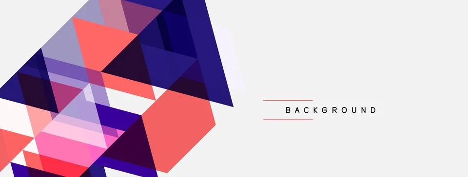 Abstract geometric shapes overlap, creating vibrant color blocks. White space Stock Illustration