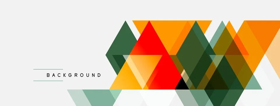 Abstract geometric shapes overlap, creating modern design. Orange, red, green Stock Illustration