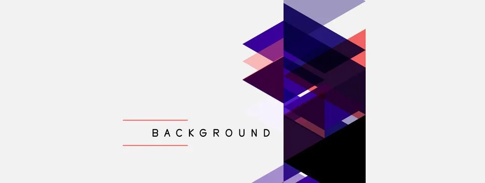 Abstract geometric shapes overlap, creating dynamic purple gradient effect. Ilustración de archivo