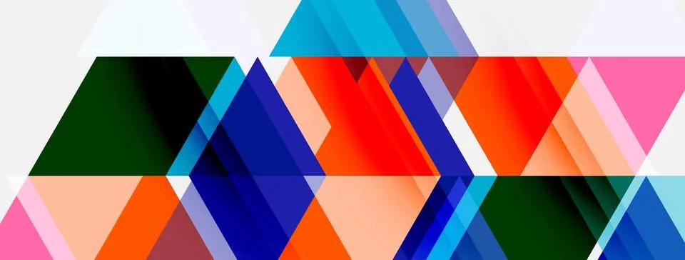 Abstract geometric shapes overlap, creating vibrant colorful pattern. Diagona イラスト素材