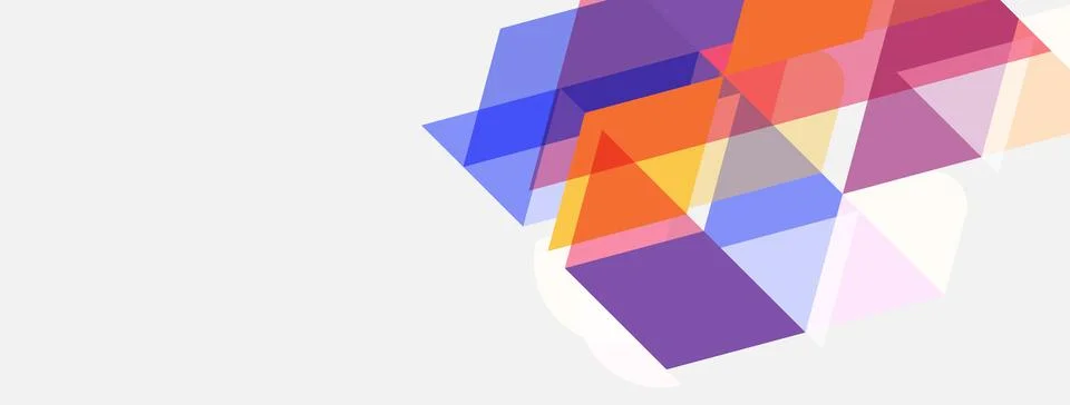 Abstract geometric shapes overlap, creating vibrant color gradients. Compos.. 스톡 일러스트