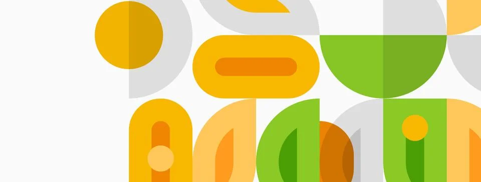 Abstract geometric shapes overlap, creating playful pattern. Colors include 스톡 일러스트