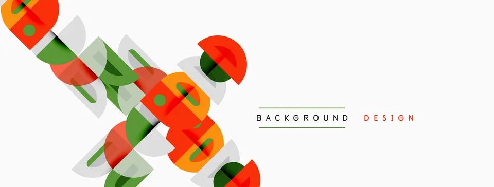 Abstract geometric shapes overlap, creating dynamic visual composition. Stock Illustration