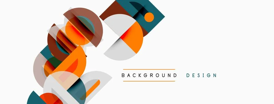 Abstract geometric shapes overlap, creating dynamic composition. Orange, gray Illustrazione stock