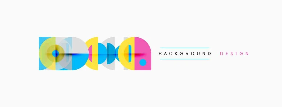 Abstract geometric shapes overlap, creating vibrant colorful background. Mode Illustrazione stock