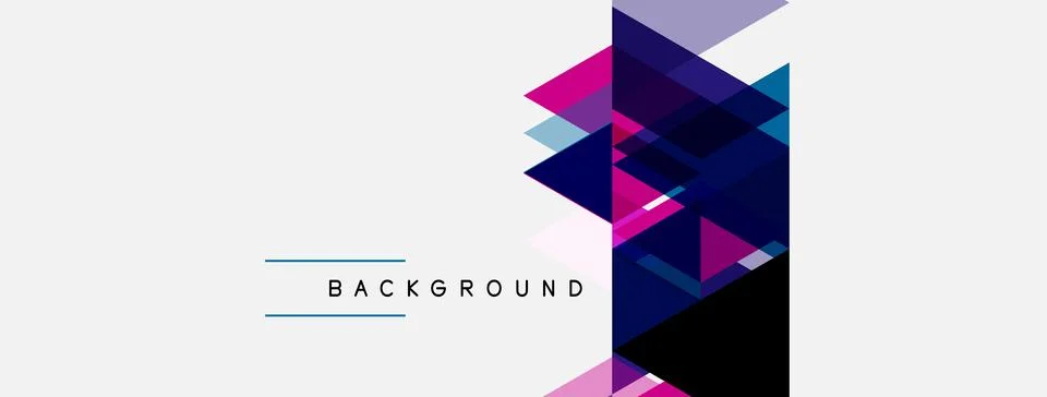 Abstract geometric shapes overlap, creating vibrant color gradients. Minimali Stock Illustration
