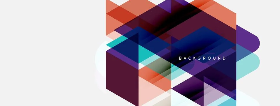 Abstract geometric shapes overlap, creating vibrant color blocks. Modern desi Stock Illustration