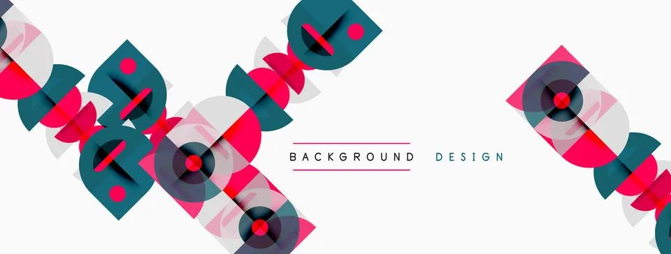 Abstract geometric shapes overlap, creating dynamic visual texture. Pink, blu Stock Illustration