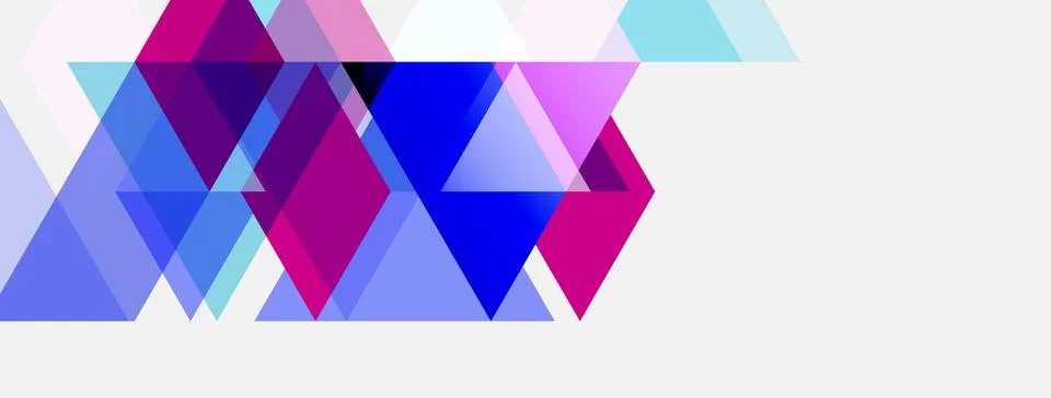 Abstract geometric shapes overlap, creating vibrant purple, blue, pink tones. 스톡 일러스트