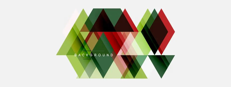 Abstract geometric shapes overlap, creating modern design. Green, red, brown Stock Illustration