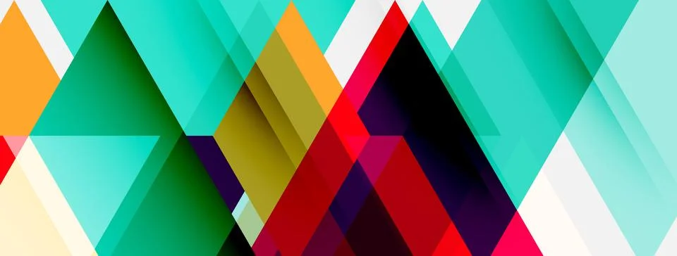 Abstract geometric shapes overlap, creating vibrant colorful pattern. Modern イラスト素材