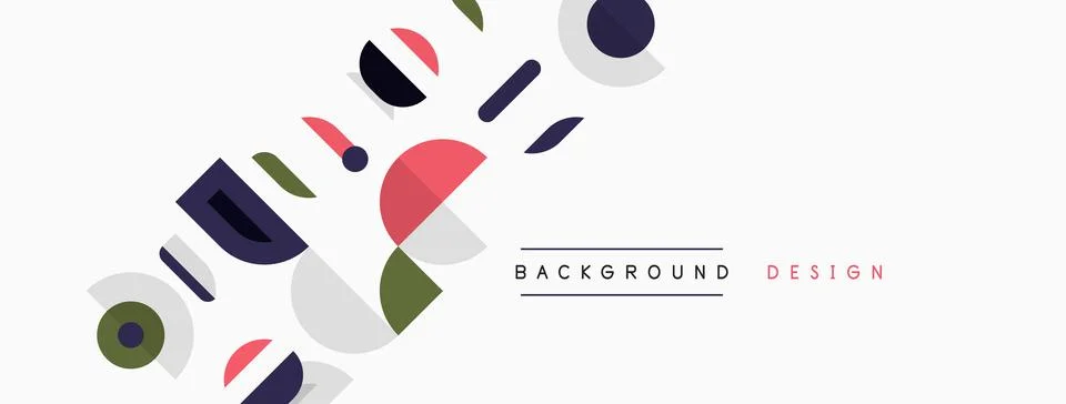 Abstract geometric shapes overlap, creating modern design. Soft colors, Illustrazione stock