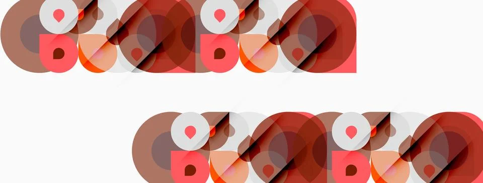Abstract geometric shapes overlap, creating layered patterns. Reddish hues Stock Illustration