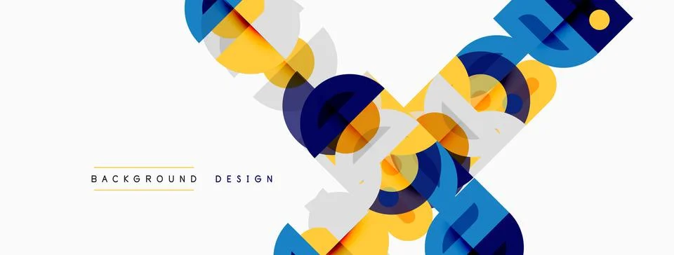 Abstract geometric shapes overlap, creating dynamic visual texture. Yellow,.. Stock Illustration