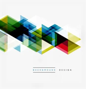 Abstract geometric shapes overlap, creating dynamic visual flow. Bright color Illustrazione stock