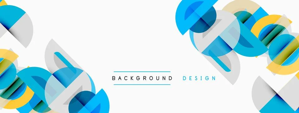 Abstract geometric shapes overlap, creating dynamic visual texture. Blue, y.. Stock Illustration