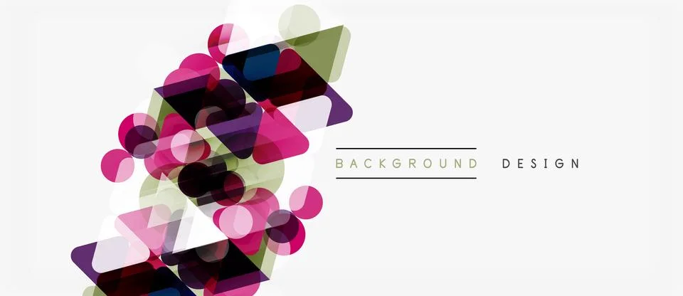 Abstract geometric shapes overlap, creating vibrant color composition. Modern Illustrazione stock