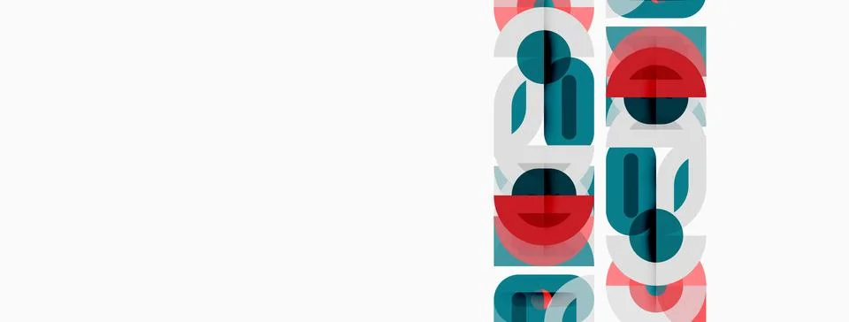Abstract geometric shapes overlap, creating colorful vertical pattern. Stockillustratie