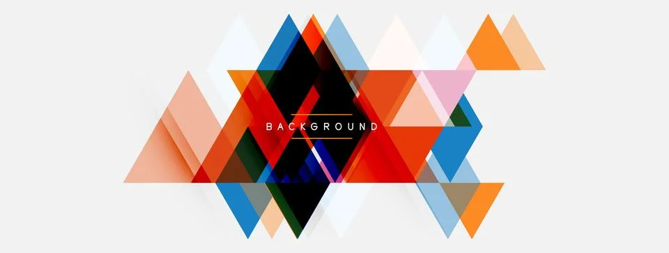 Abstract geometric shapes overlap, creating vibrant color blocks. Design 库存插图