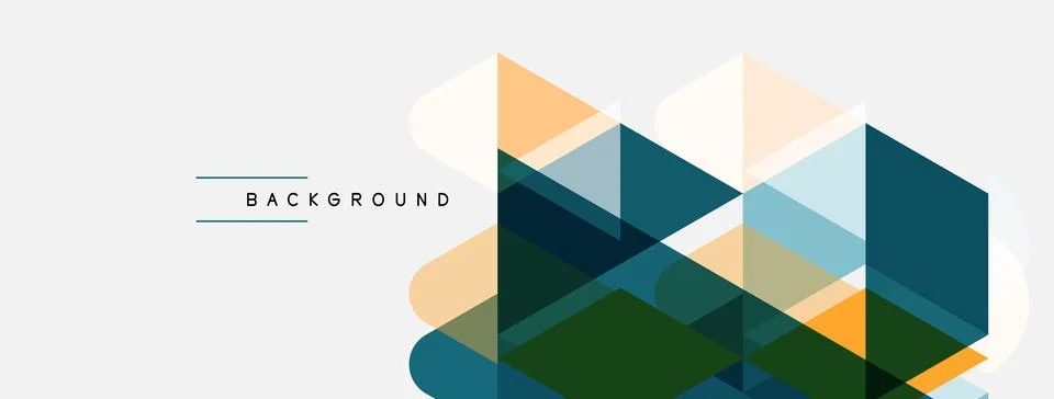 Abstract geometric shapes overlap, creating layered design. Colors include .. Stock Illustration
