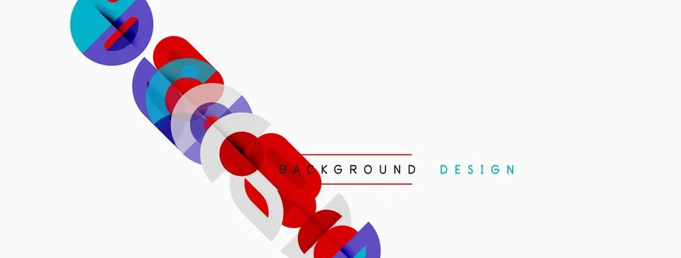 Abstract geometric shapes overlap, creating dynamic colorful background. Mode Stock Illustration