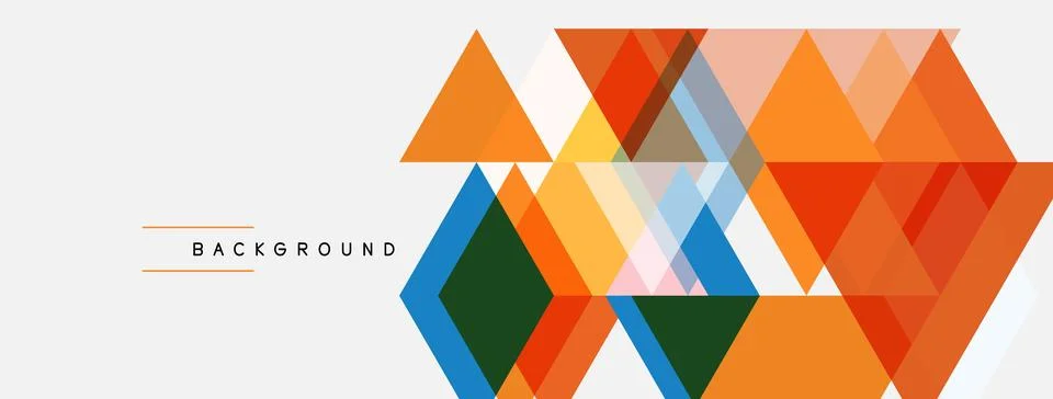 Abstract geometric shapes overlap, creating vibrant colorful background. 库存插图