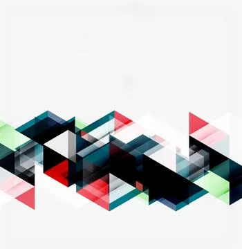 Abstract geometric shapes overlap, creating dynamic composition. Colors inclu 库存插图