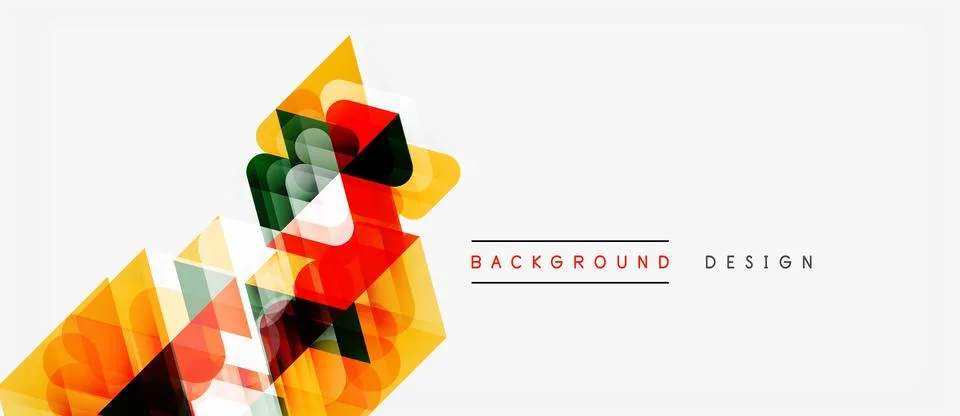 Abstract geometric shapes overlap, creating vibrant color composition. Modern Illustrazione stock