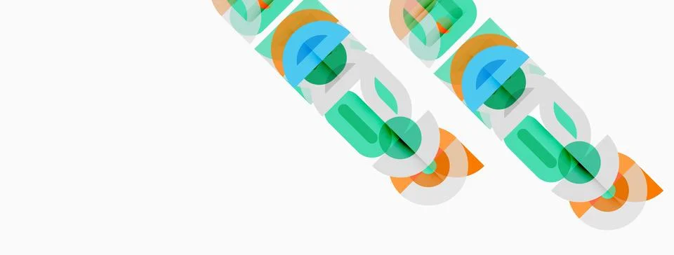Abstract geometric shapes overlap, creating layered visual effect. Colors イラスト素材