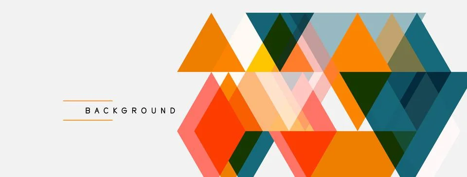 Abstract geometric shapes overlap, creating vibrant colorful pattern. Minim.. Stock Illustration