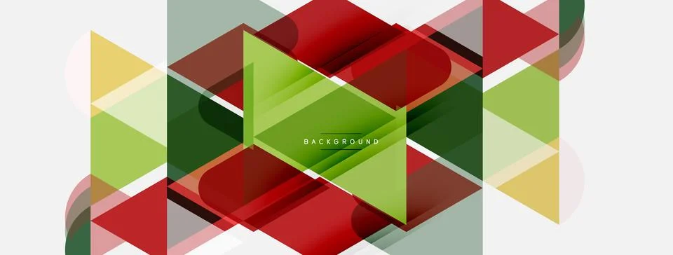 Abstract geometric shapes overlap, creating vibrant color gradients. Design 库存插图