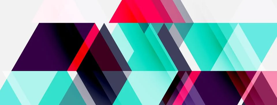 Abstract geometric shapes overlap, creating dynamic colorful pattern. Turqu.. 스톡 일러스트