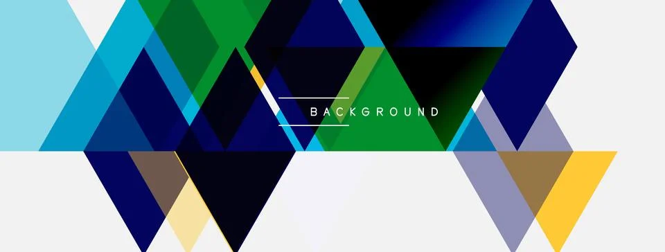 Abstract geometric shapes overlap, creating dynamic colorful background. Whit Illustrazione stock