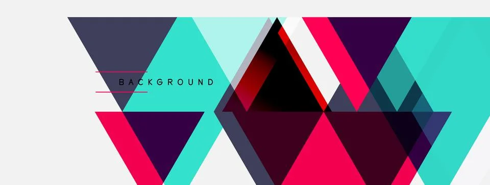 Abstract geometric shapes overlap, creating vibrant color patterns. Modern Stock Illustration