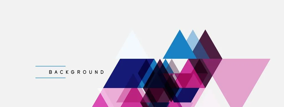 Abstract geometric shapes overlap, creating dynamic pink, blue, purple grad.. 스톡 일러스트