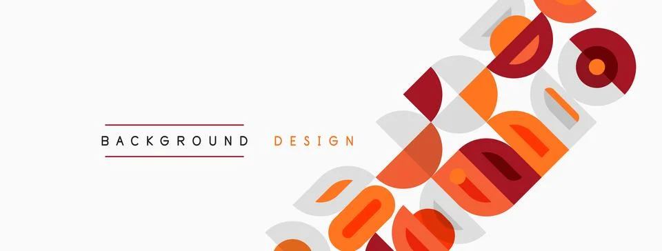 Abstract geometric shapes overlap, creating dynamic visual texture. Warm colo Stock Illustration