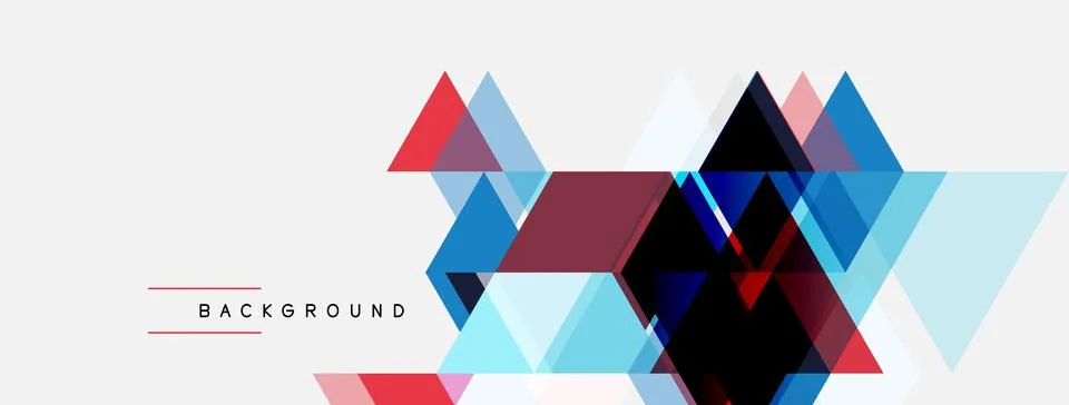 Abstract geometric shapes overlap, creating dynamic visual texture. Red, blac Stock Illustration