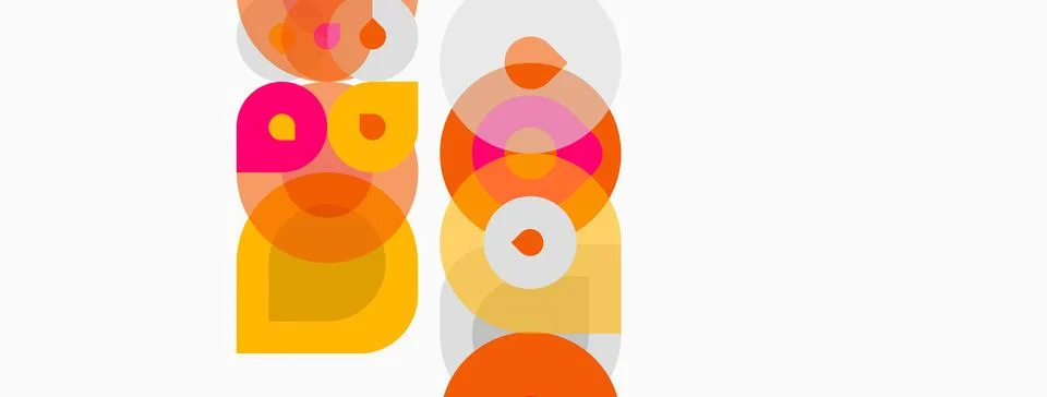Abstract geometric shapes overlap, creating vibrant color blocks. Composition Illustrazione stock