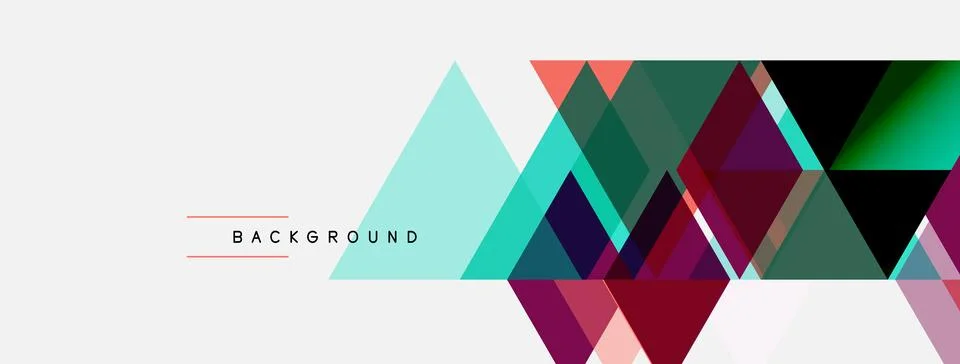 Abstract geometric shapes overlap, creating vibrant color gradients. Design Illustrazione stock
