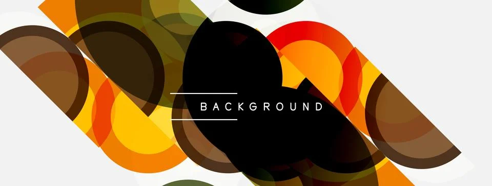 Abstract geometric shapes overlap, creating dynamic colorful background. Mode Illustrazione stock