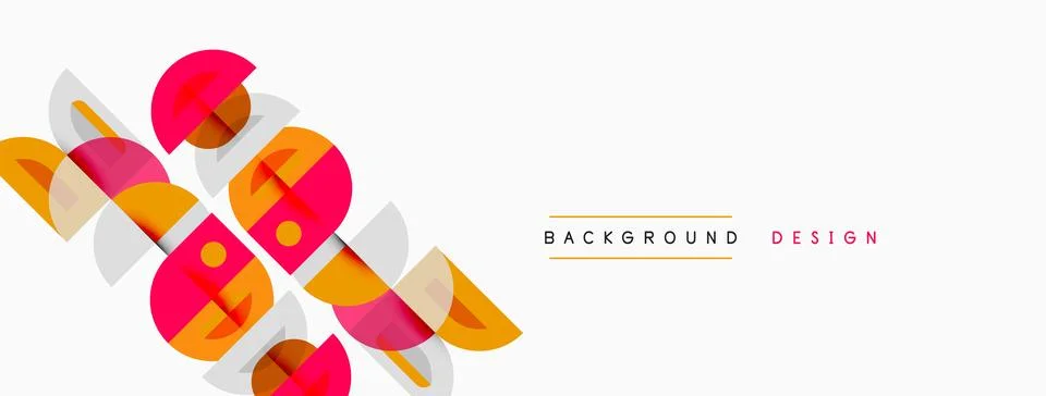 Abstract geometric shapes overlap, creating dynamic visual composition. Pink, Stock Illustration