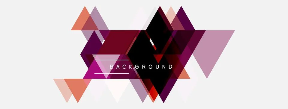 Abstract geometric shapes overlap, creating dynamic visual effect. Pink, purp Stock Illustration