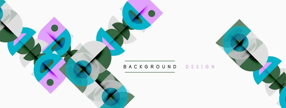 Abstract geometric shapes overlap, creating dynamic visual texture. Soft past Stock Illustration