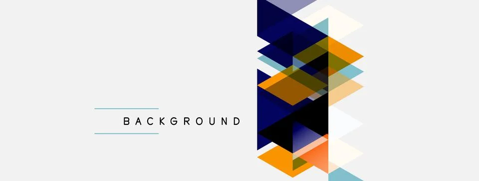 Abstract geometric shapes overlap creating modern background. Colors include Stock Illustration