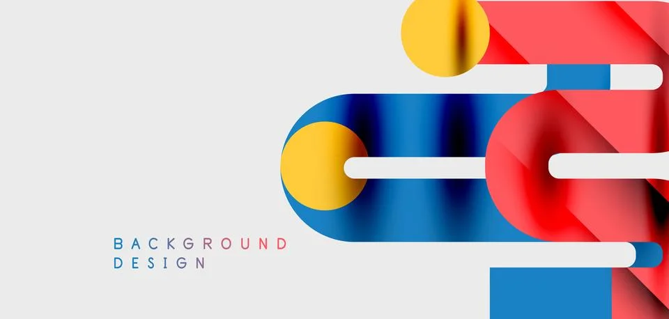 Abstract geometric shapes overlap, creating vibrant color gradients. Minimali Illustrazione stock