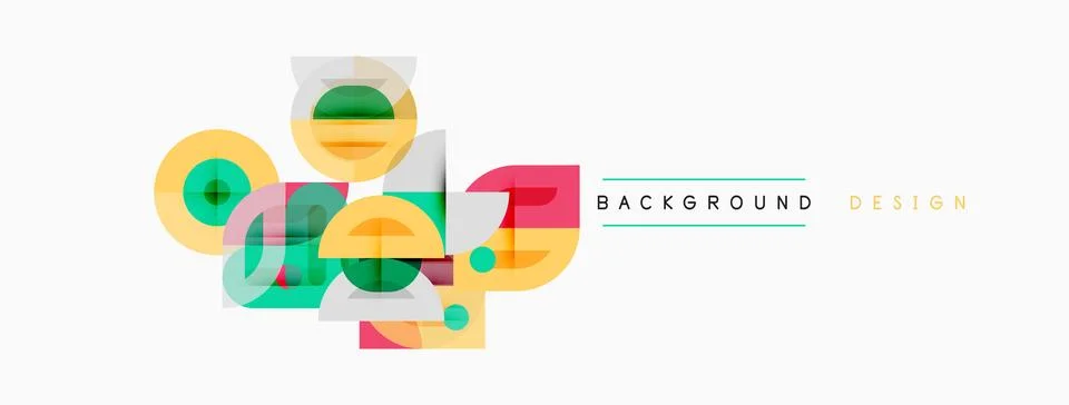 Abstract geometric shapes overlap, creating colorful design. Background fea.. Stock Illustration